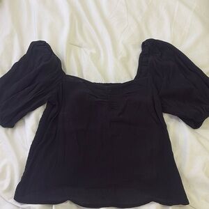 Black puff sleeve abercrombie top